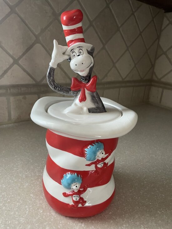 2001 Vandor Cat in the Hat Cookie Jar Thing 1 & Thing 2 Vintage Limited-Edition - Picture 10 of 11